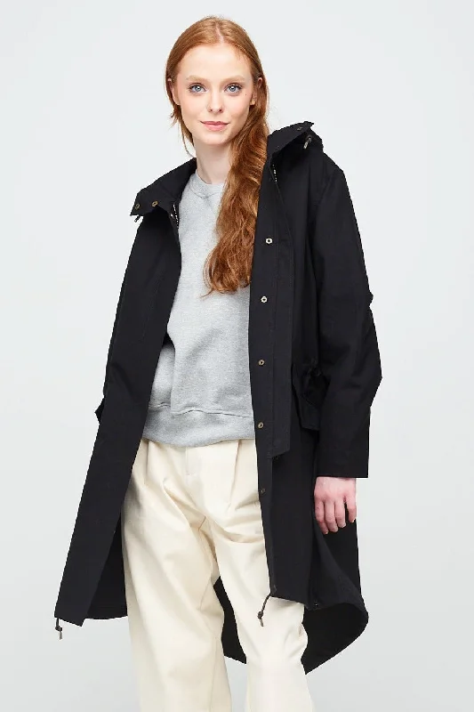 Women's Long Parka - Black