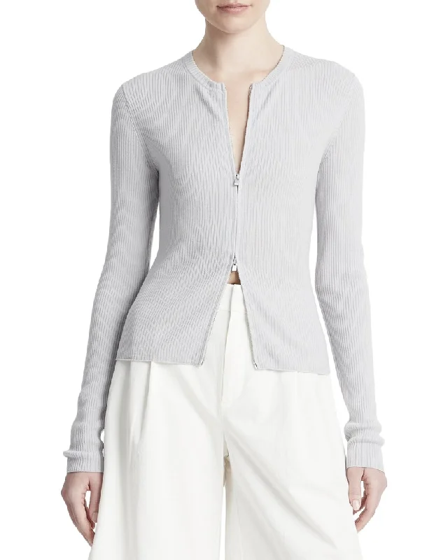 Vince Slim Ribbed Wool-Blend Cardigan