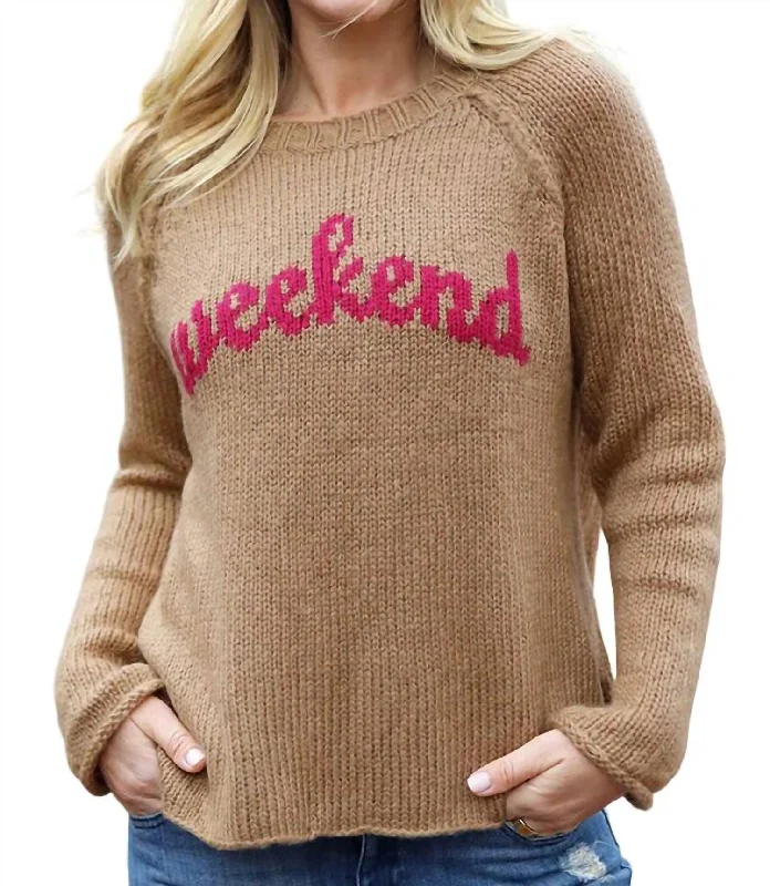 Weekend Ragland Crew Sweater In Copper/pink