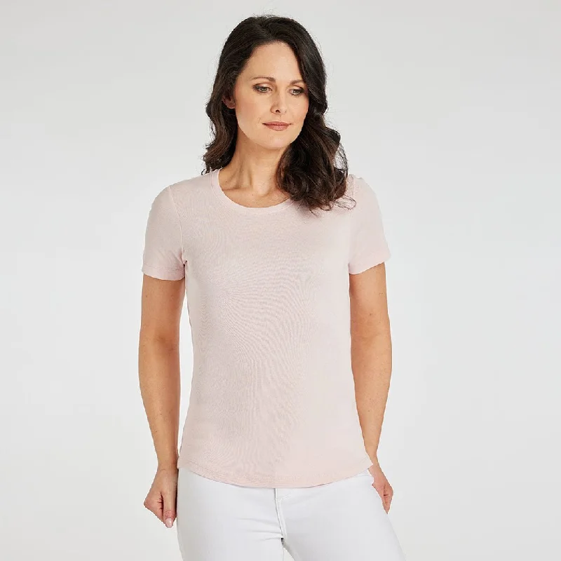 Ladies Essential Crew Neck Tee Light Pink