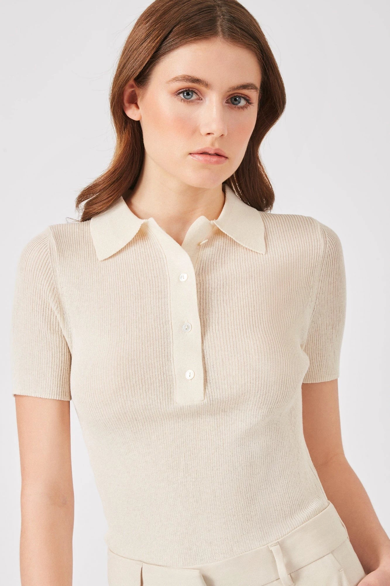 The Emma - Natural Organic Cotton Luxe Polo Elegant Sporty Design