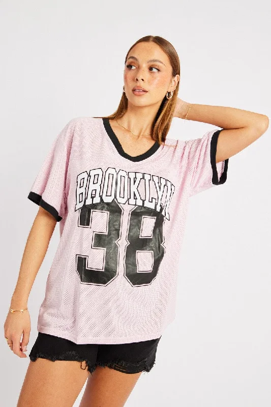 Pink Graphic Tee Short Sleeve