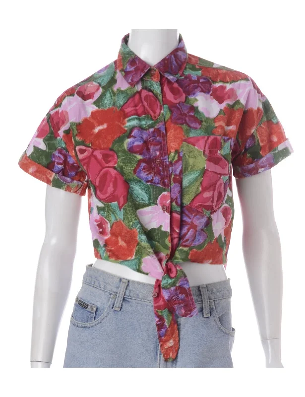 Label Nancy Ladies Hawaiian Tie Front Shirt