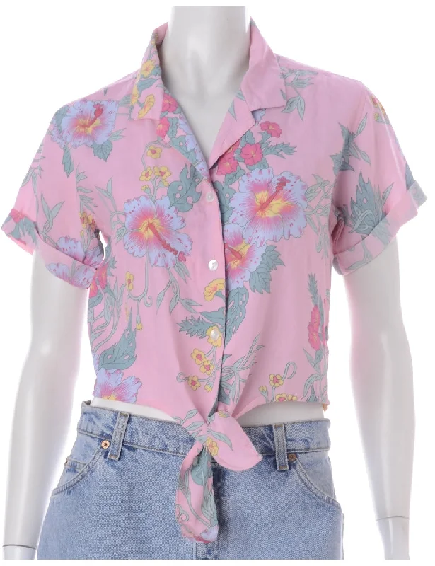 Label Nancy Ladies Hawaiian Tie Front Shirt