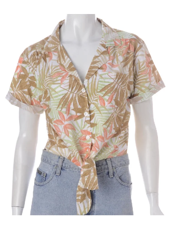 Label Nancy Ladies Hawaiian Tie Front Shirt