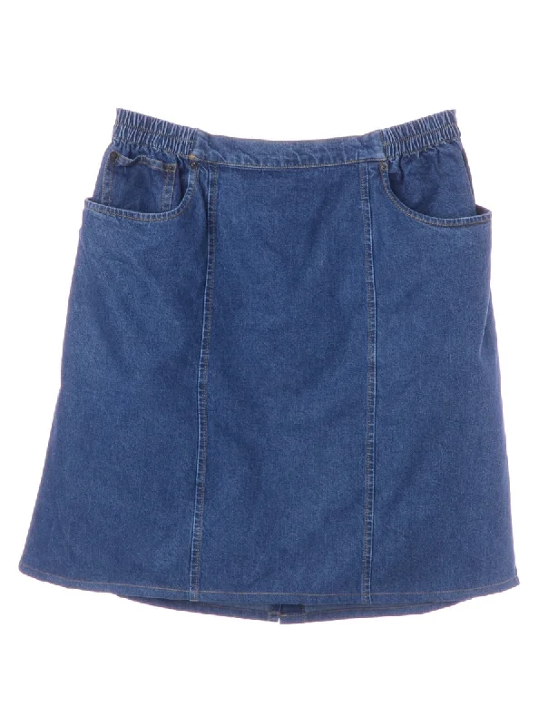 Label Short Denim Skirt