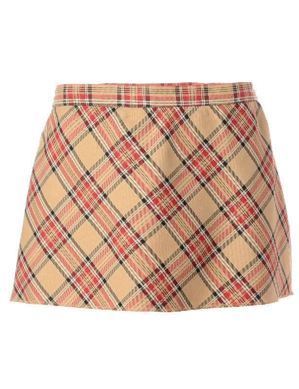 Label Super Short Tartan Skirt