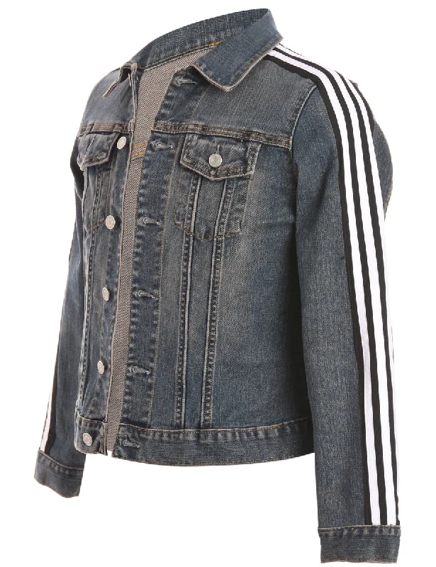 Label Three Stripe Sleeve Denim Jacket